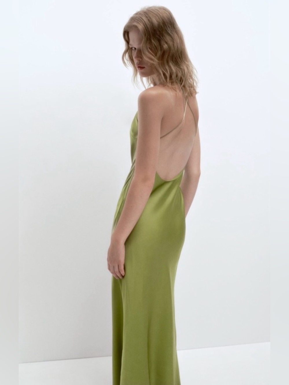 ZARA Satin Slip Dress with Spaghetti Straps NWT M - Picture 10 of 16